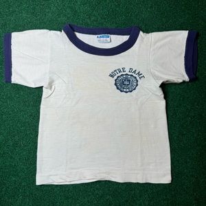 70s Notre Dame Fighting Irish Champion t-shirt rare vintage ringer youth XS 2-4